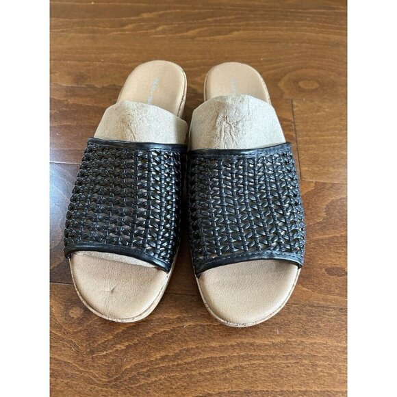 Easy Spirit  Women's 10 M Wedge Sandal Flats Black Open Toe NEW Size 10 M Woven - Picture 3 of 7